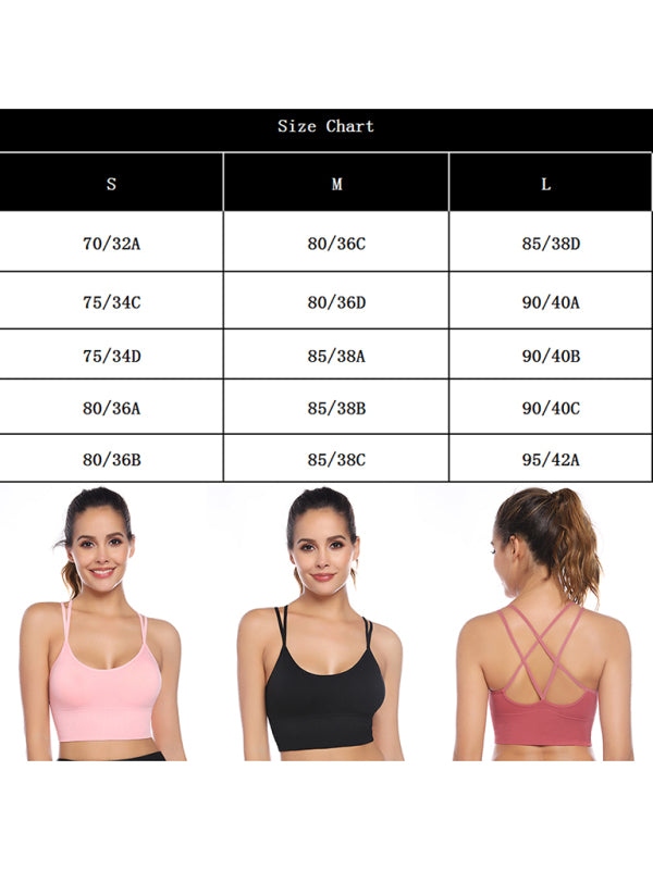 3-Pack Women's Sports Bra Padded Crisscross Yoga Bra Seamless Medium Impact Fitness Activewear