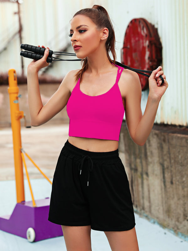 3-Pack Women's Sports Bra Padded Crisscross Yoga Bra Seamless Medium Impact Fitness Activewear