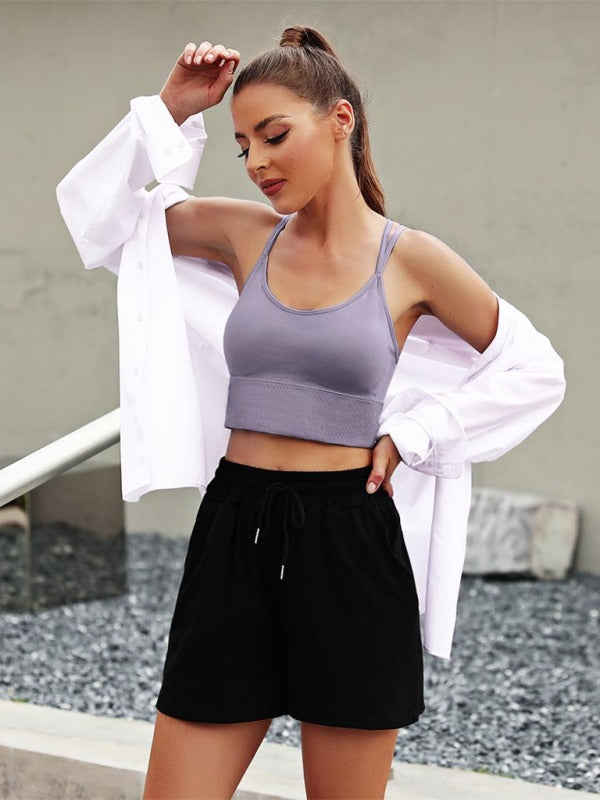 3-Pack Women's Sports Bra Padded Crisscross Yoga Bra Seamless Medium Impact Fitness Activewear