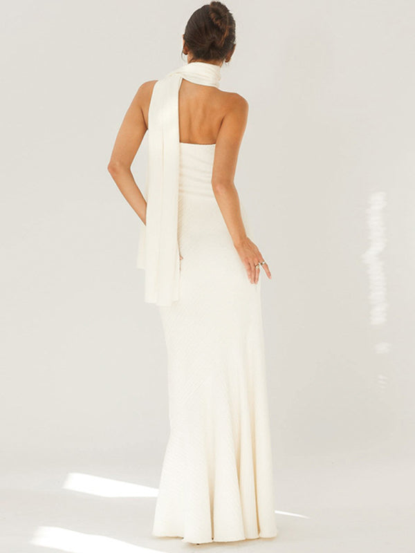 Wrap hem scarf dress