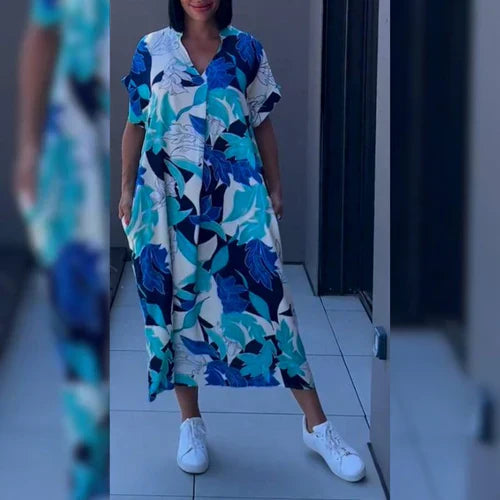 Lively Printed Kaftan Dress With Casual Fit for Women