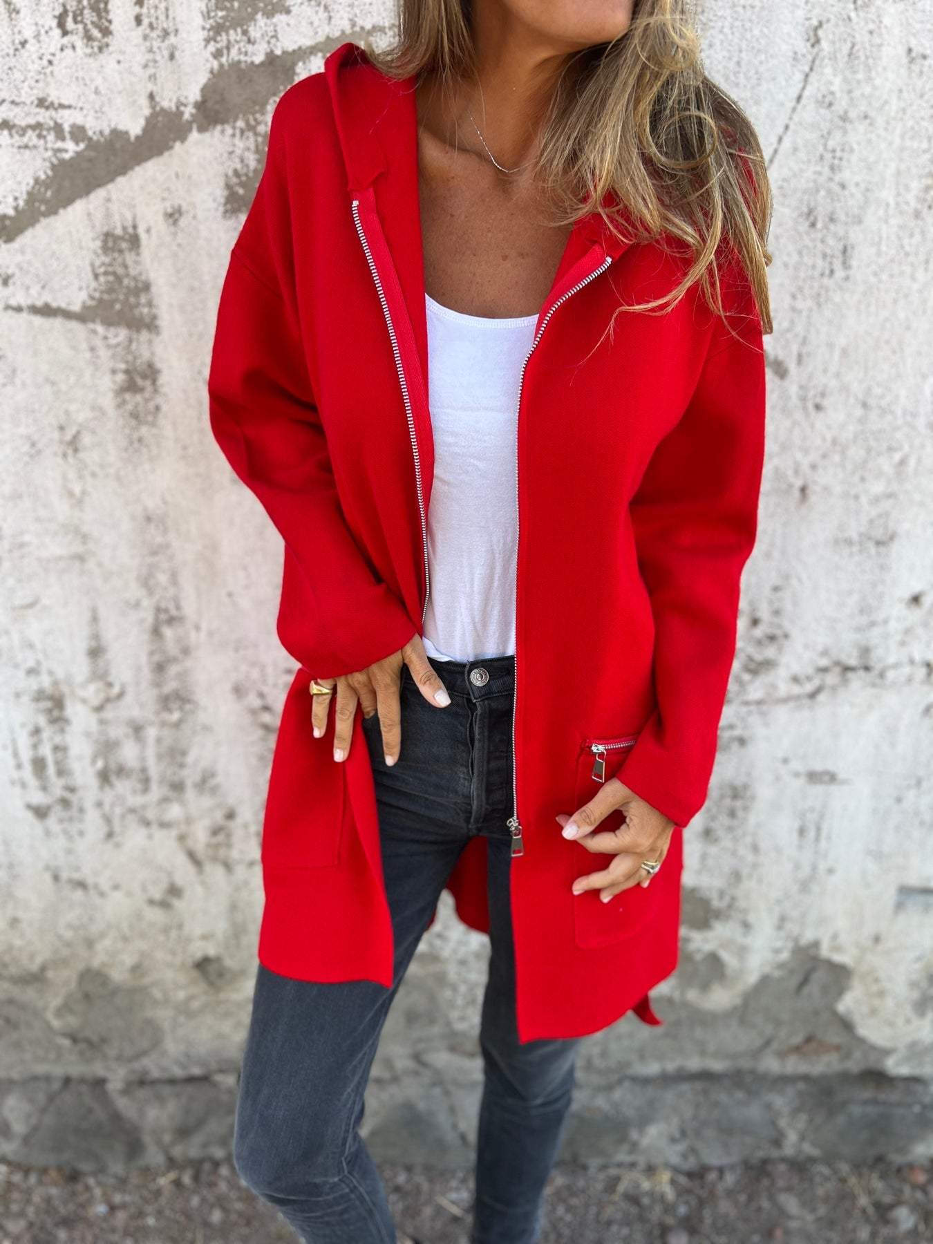 Casual Long Sleeve Jacket With Zipper for Women