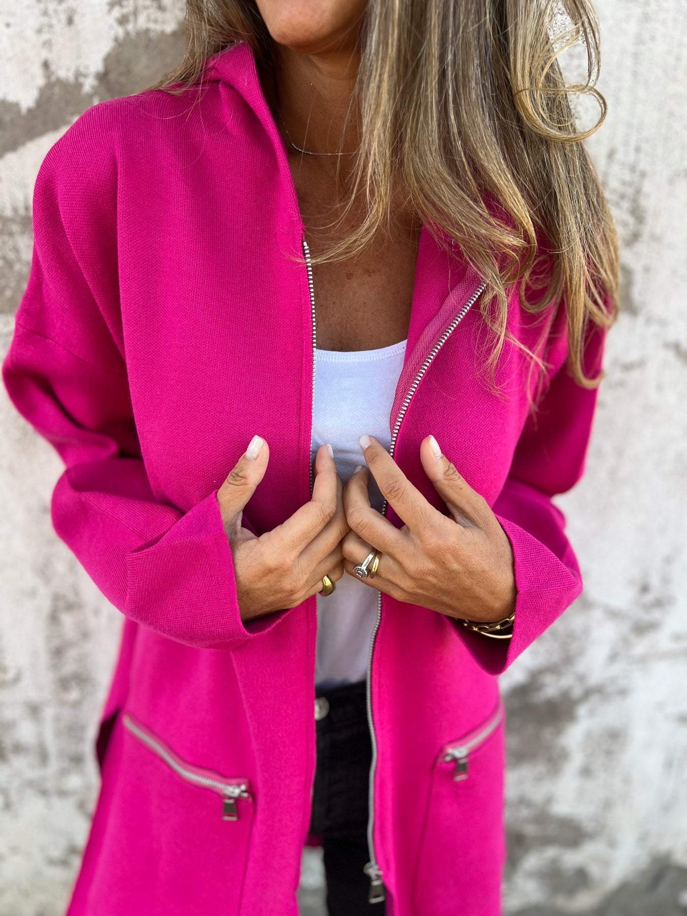 Casual Long Sleeve Jacket With Zipper for Women