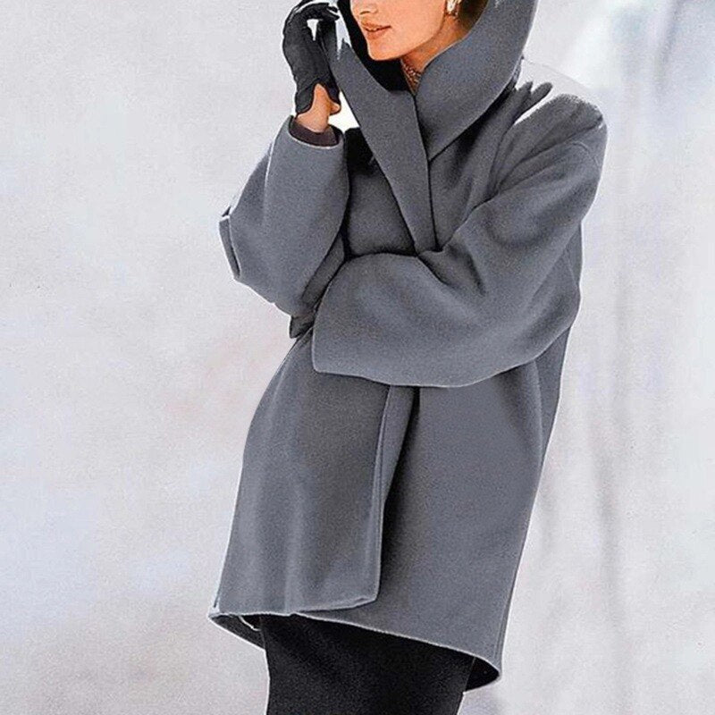 Wool Coat With Wide Collar for Women