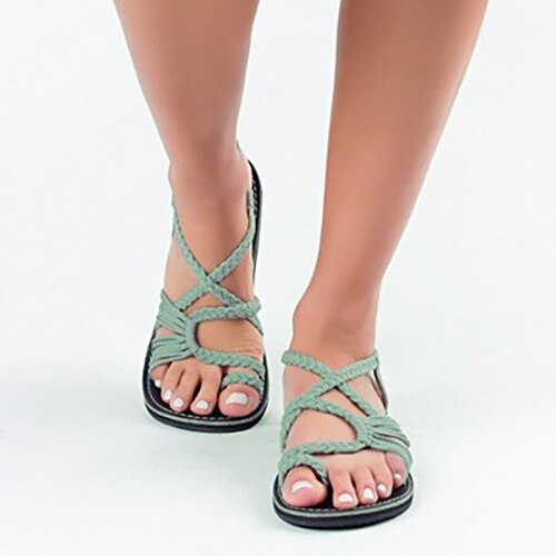 Stylish Flat Sandals Made From Palm Leaves - Comfortable and Chic Summer Shoes