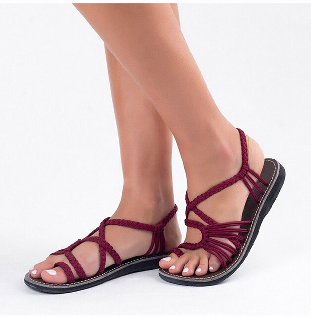 Stylish Flat Sandals Made From Palm Leaves - Comfortable and Chic Summer Shoes