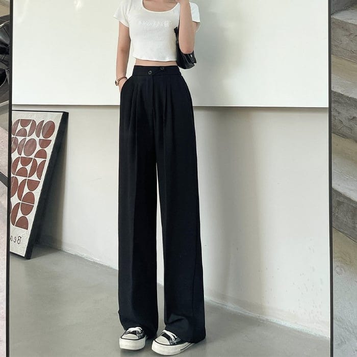 Women's Silk Pants With Wide Leg Lightweight, Breathable, Wrinkle-, Comfortable And Made From High-Quality Fabric