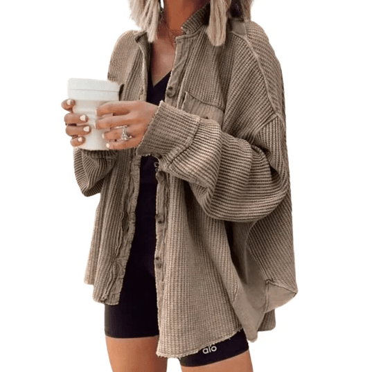 Lysse | Cord Jacket with Irregular Hood - Lysse - heidimode20250703