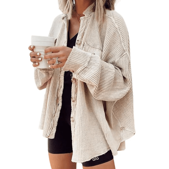 Lysse | Cord Jacket with Irregular Hood - Lysse - heidimode20250703