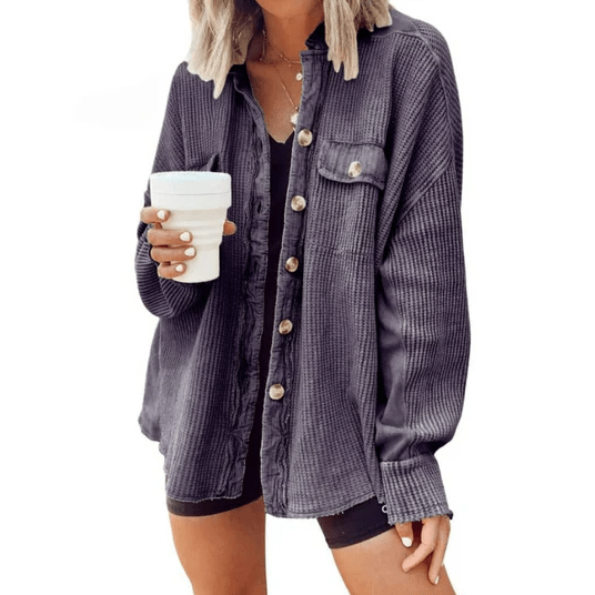 Lysse | Cord Jacket with Irregular Hood - Lysse - heidimode20250703