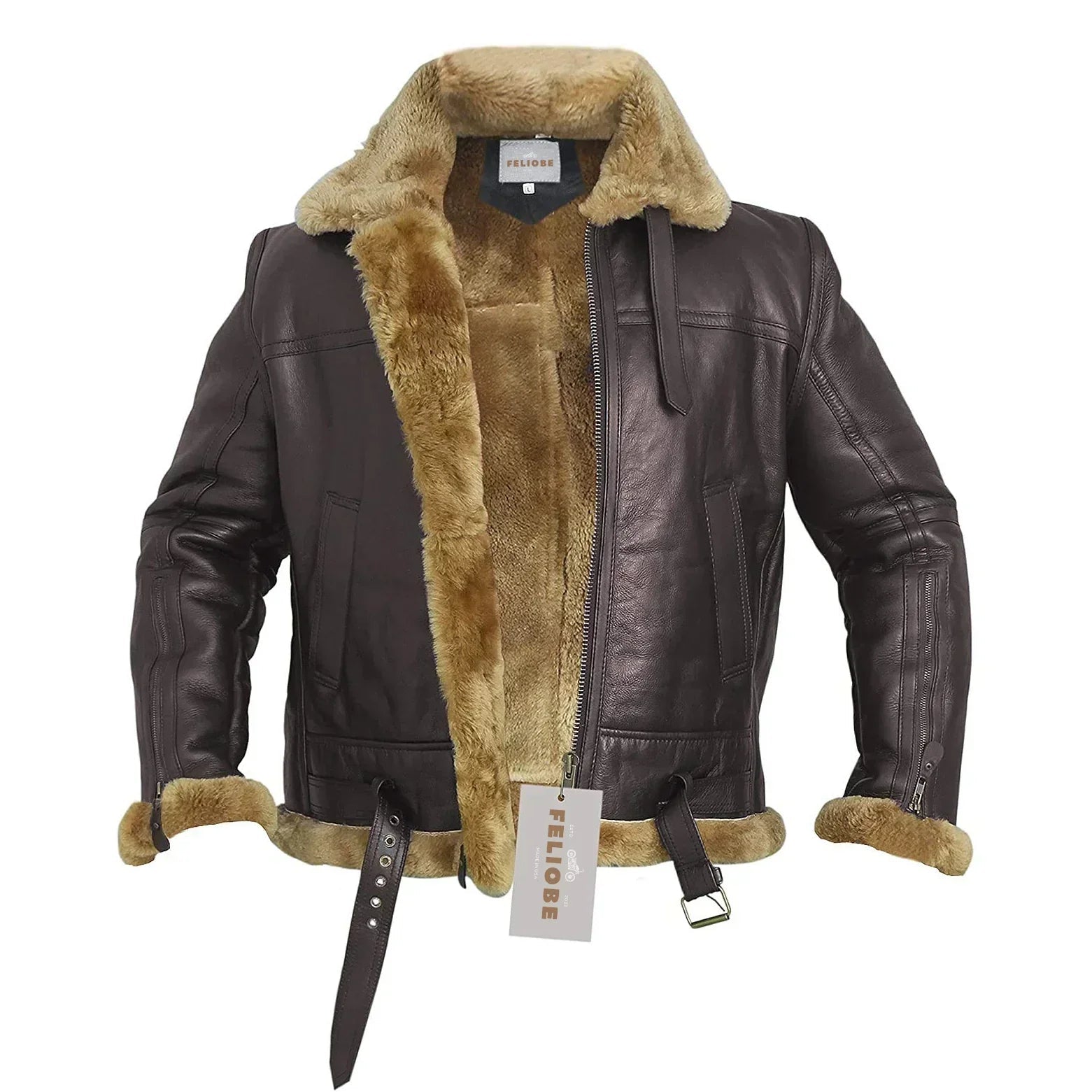 Lysse - Fashion - Ginger Genuine Sheepskin Bomber Jacket - Lysse - heidimode20250703