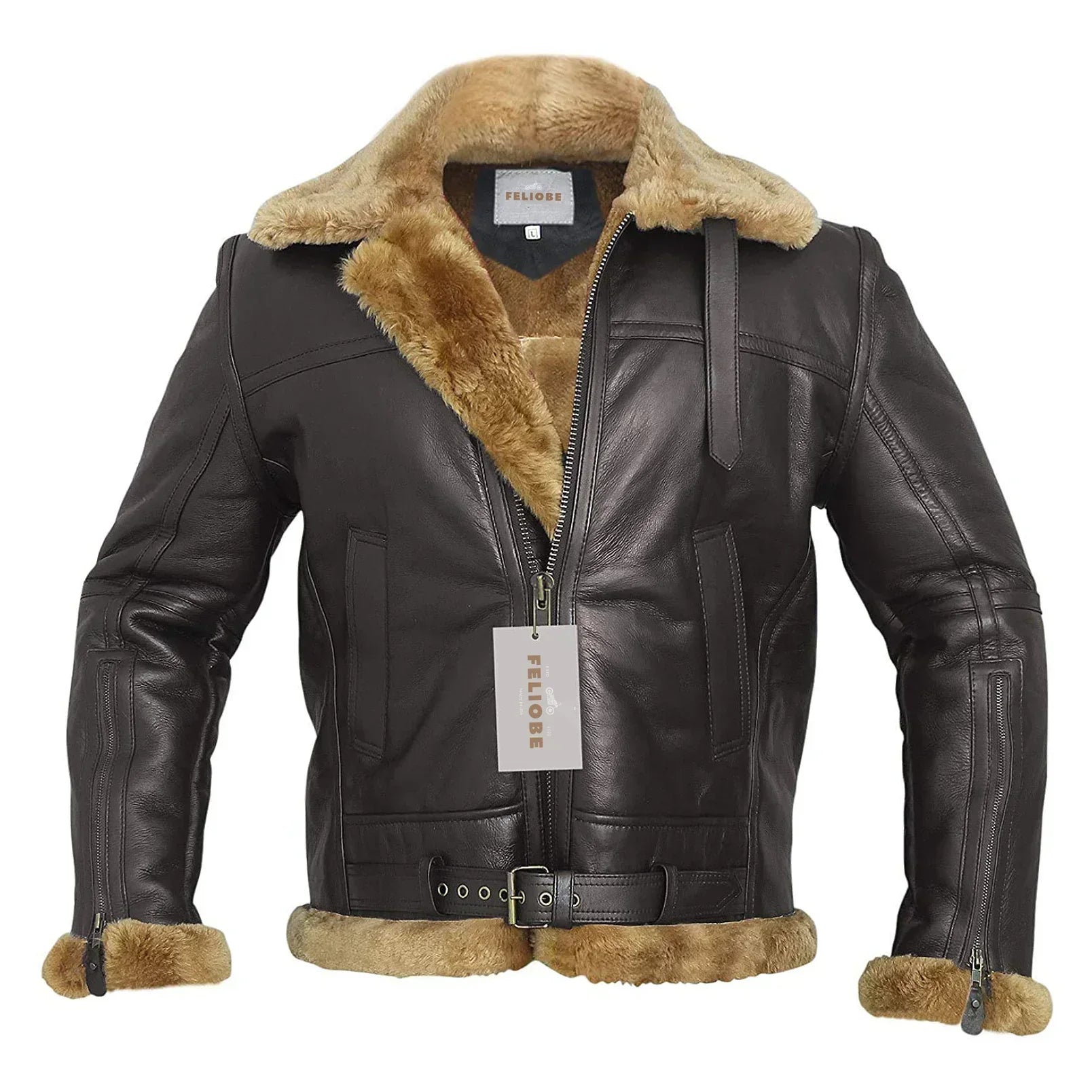 Lysse - Fashion - Ginger Genuine Sheepskin Bomber Jacket - Lysse - heidimode20250703