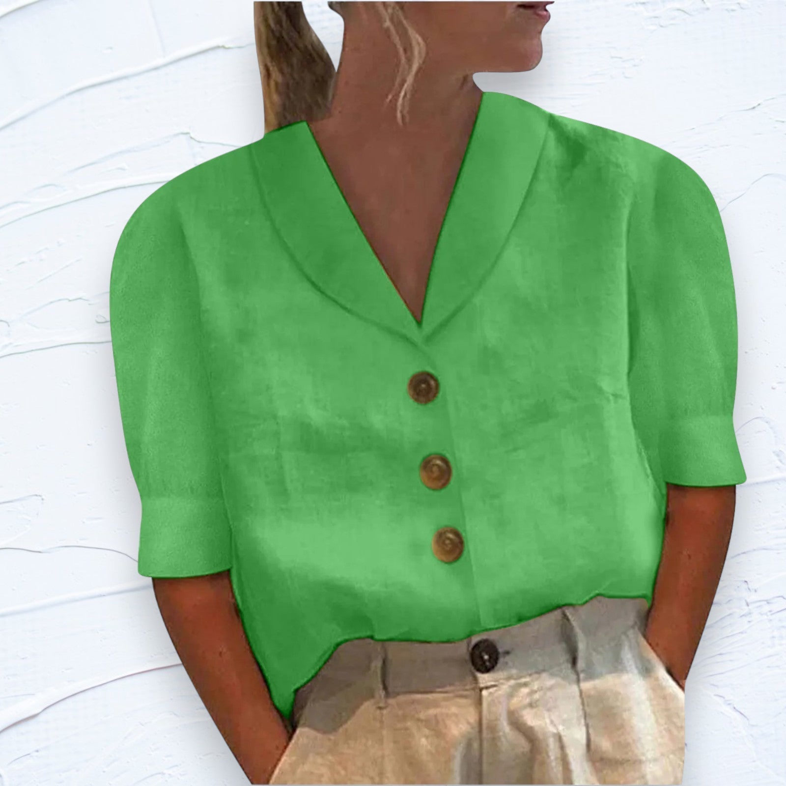 Lysse Fashion - Luxurious women's top with collar and buttons - Lysse - heidimode20250703