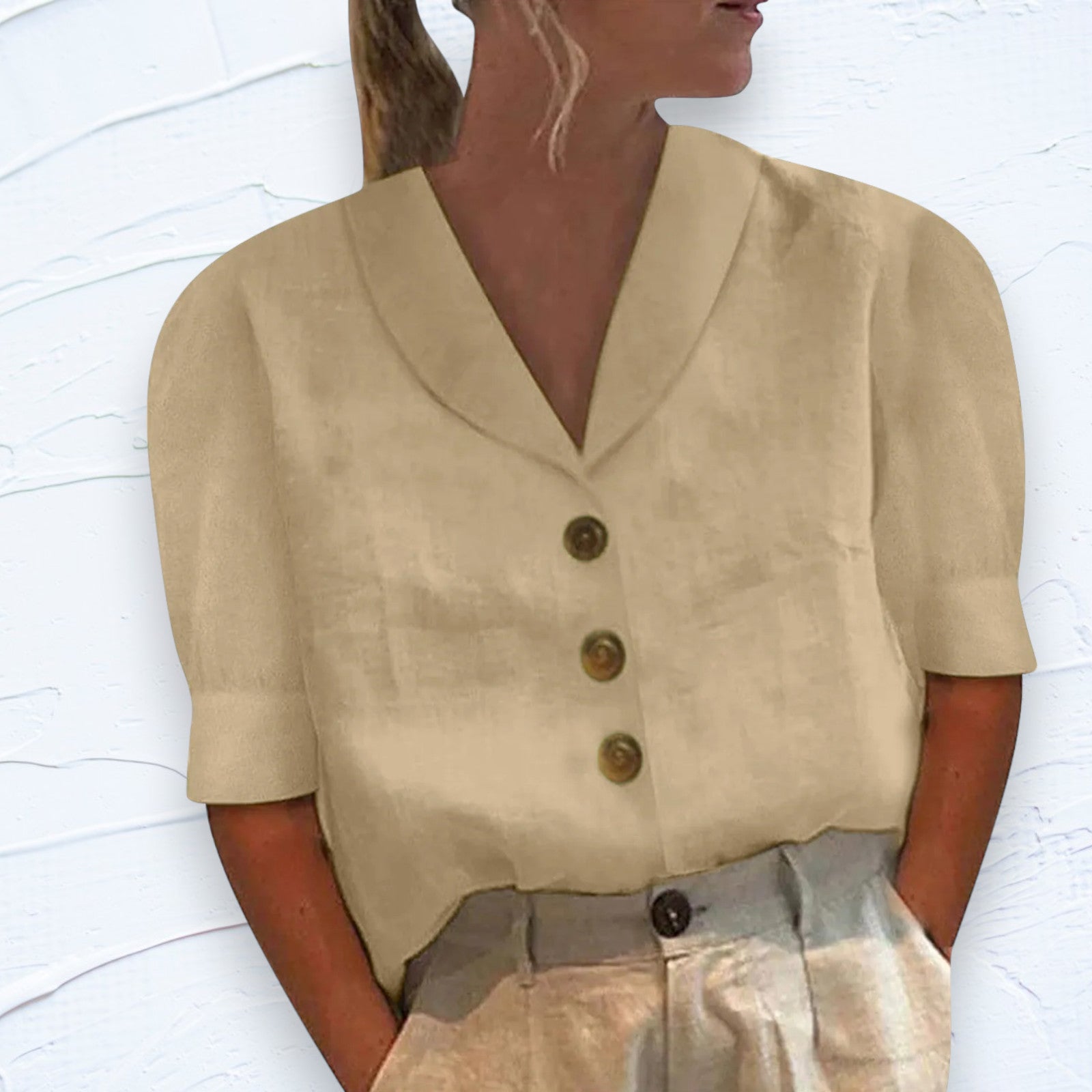 Lysse Fashion - Luxurious women's top with collar and buttons - Lysse - heidimode20250703
