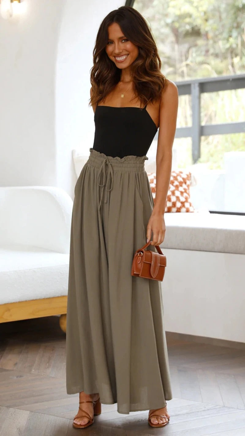 Flare Summer Pants Made Of Linen