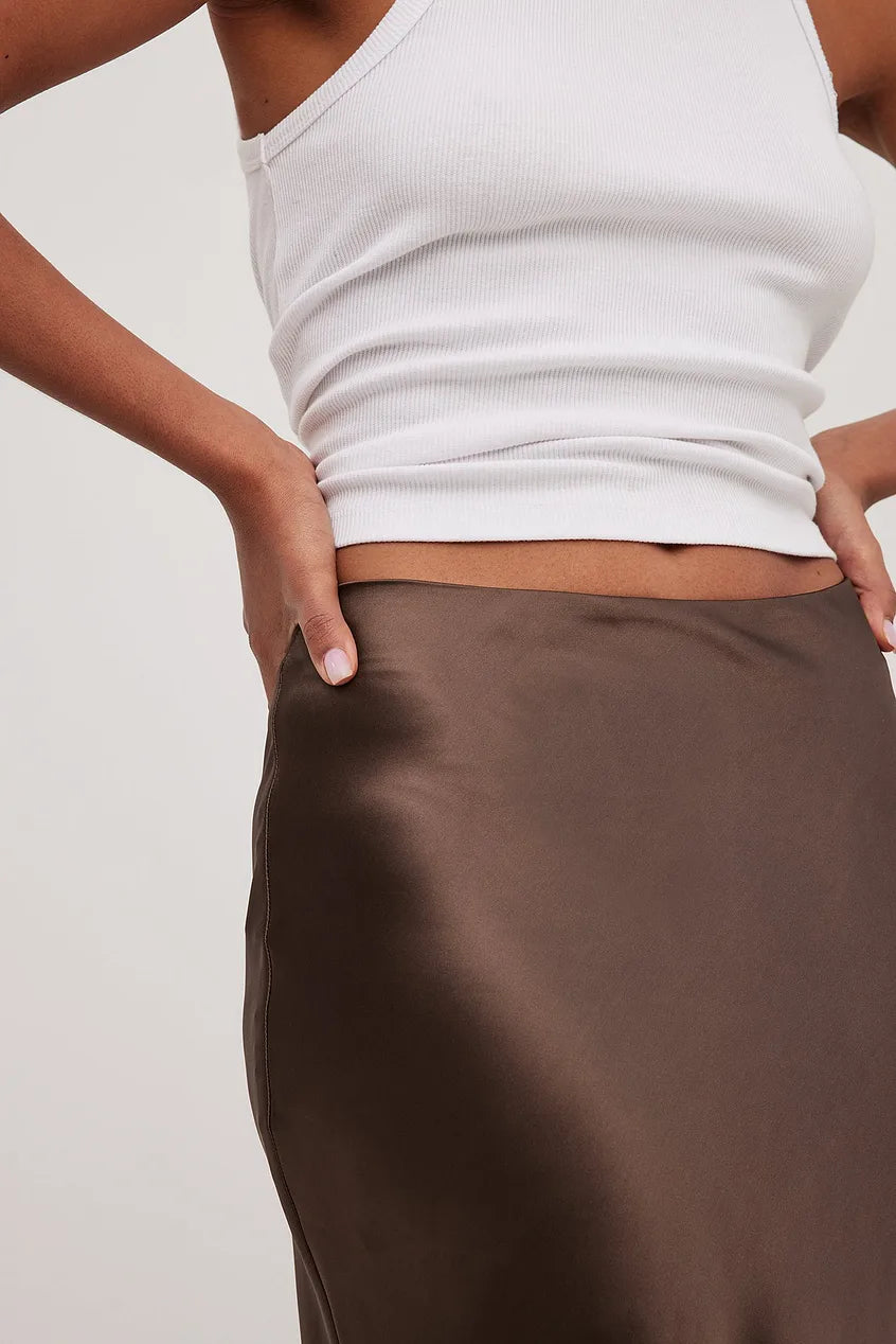 Satin Skirt With High Waist Anna