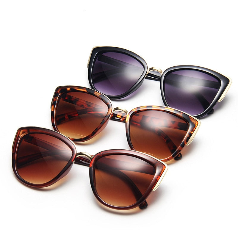 Cat Eye Retro Driving Round Metal Frame Sunglasses