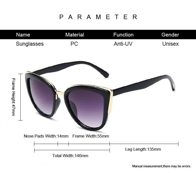 Cat Eye Retro Driving Round Metal Frame Sunglasses