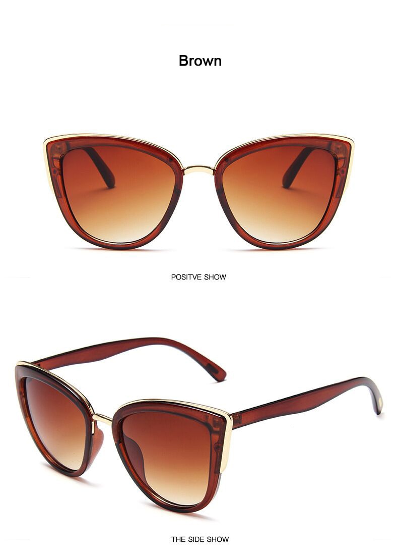 Cat Eye Retro Driving Round Metal Frame Sunglasses