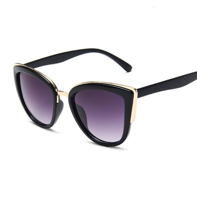 Cat Eye Retro Driving Round Metal Frame Sunglasses