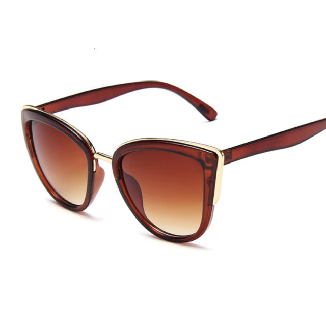 Cat Eye Retro Driving Round Metal Frame Sunglasses