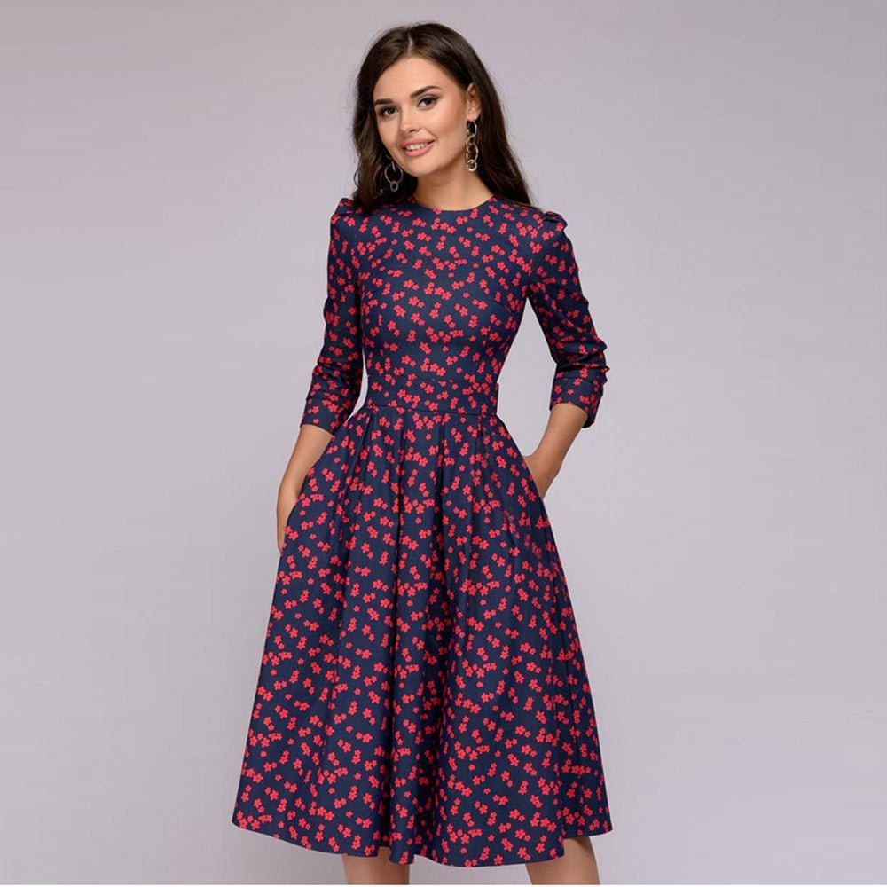 Retrozo Elegant, Mid-Length Dress