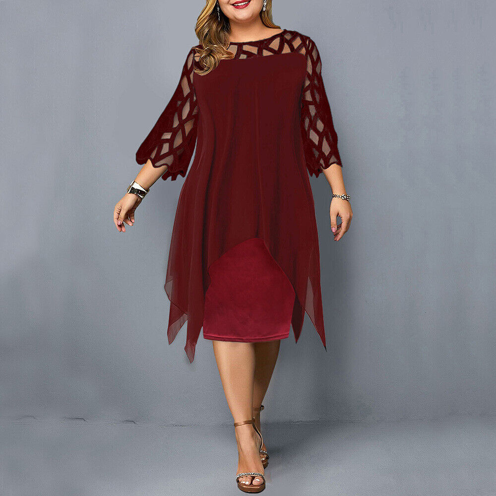 Elegant Plus Size Midi Dress for Women