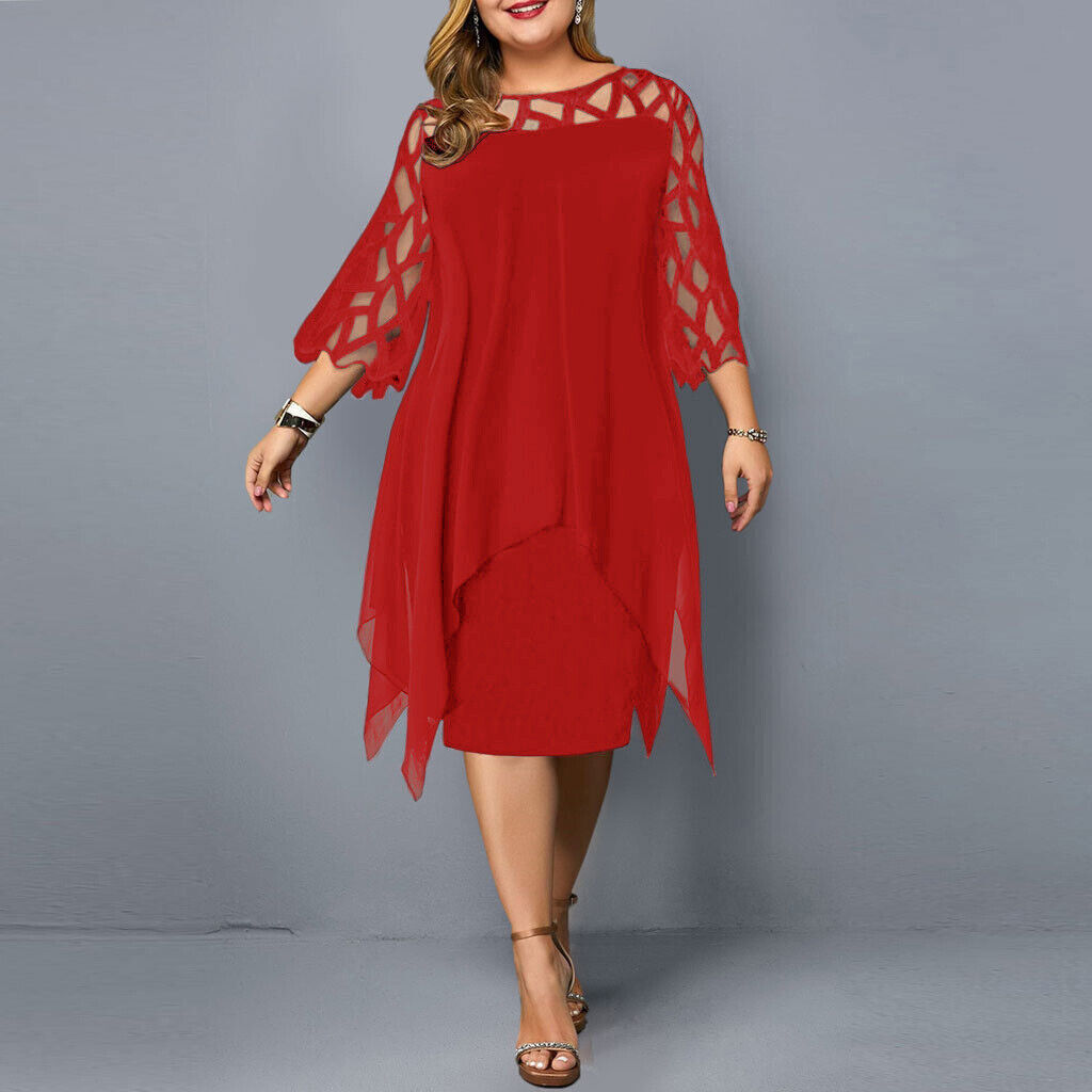 Elegant Plus Size Midi Dress for Women
