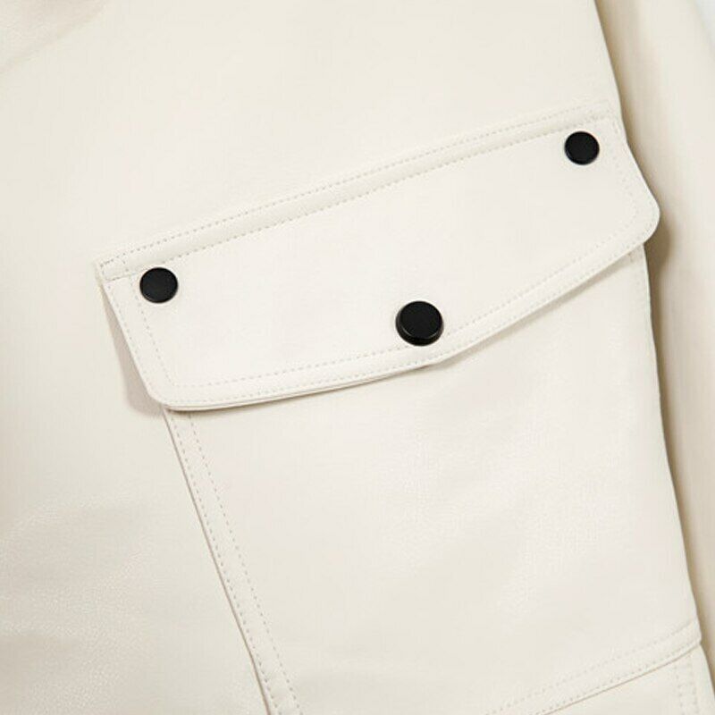 Lysse | Oversized Button Leather Jacket for Women - Ideal for Autumn