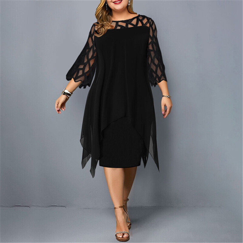 Elegant Plus Size Midi Dress for Women