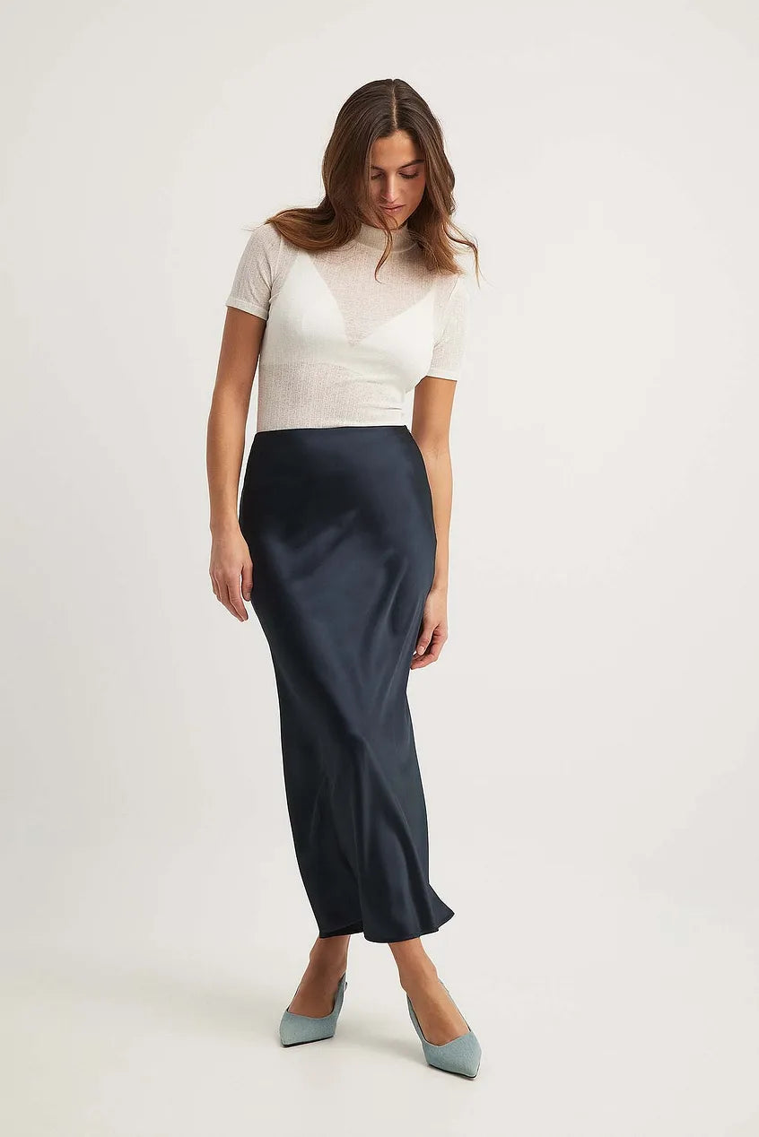Satin Skirt With High Waist Anna
