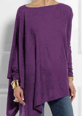 Elegant Poncho made of Cashmere blend with Asymmetric Cut