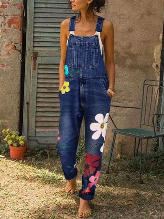 Sleeveless Denim Jumpsuit