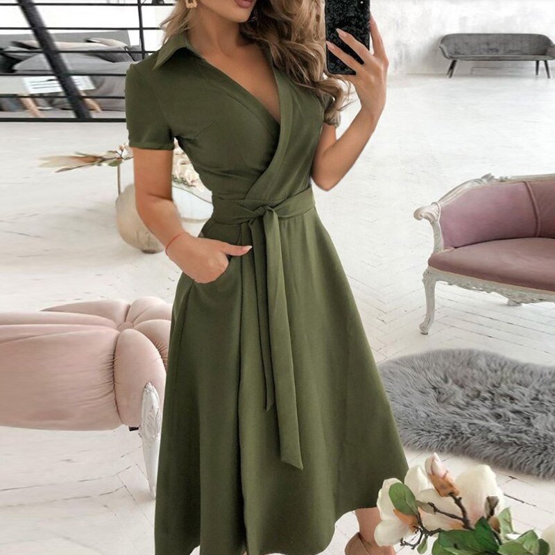 A-Line Dress With Tie