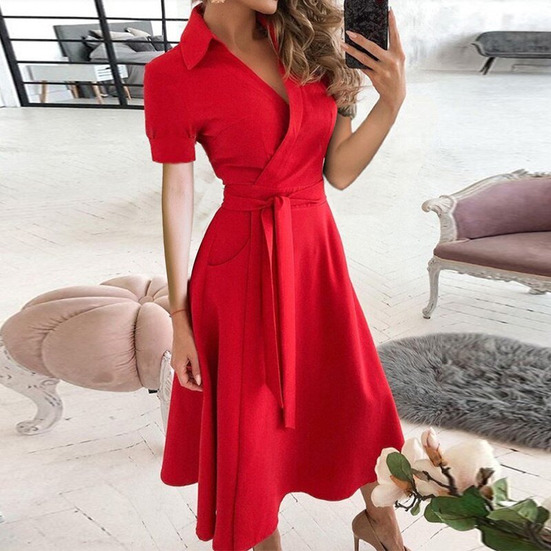 A-Line Dress With Tie