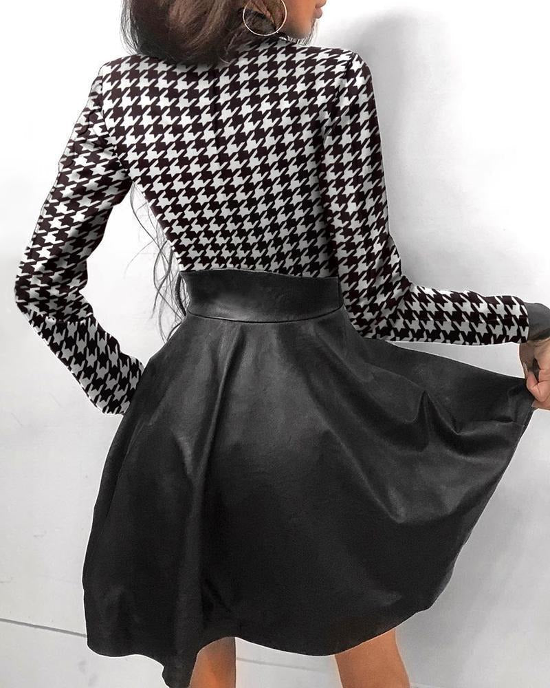 Leather Zipper Mini Dress