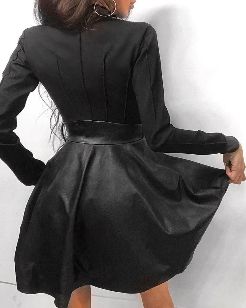 Leather Zipper Mini Dress